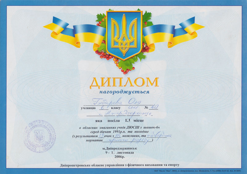 Губарева Ольга 2006 г