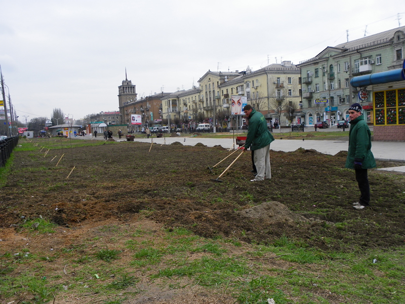 Озеленення скверу по проспекту Леніна